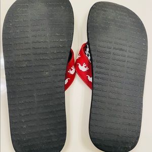 yellow box elephant flip flops